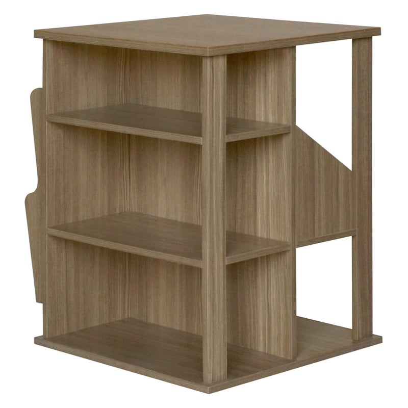 Gallerie Decor All-In-One Transitional Wood Revolving Side Table in Espresso