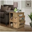 Gallerie Decor All-In-One Transitional Wood Revolving Side Table in Espresso