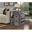 Gallerie Decor All-In-One Transitional Wood Revolving Side Table in Gray