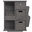 Gallerie Decor All-In-One Transitional Wood Revolving Side Table in Gray