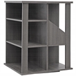 Gallerie Decor All-In-One Transitional Wood Revolving Side Table in Gray