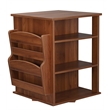Gallerie Decor All-In-One Transitional Wood Revolving Side Table in Walnut