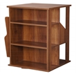 Gallerie Decor All-In-One Transitional Wood Revolving Side Table in Walnut