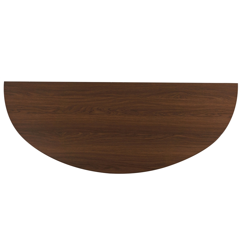 Gallerie Decor Edgewood Wood Console Table with Carved Leg in Walnut