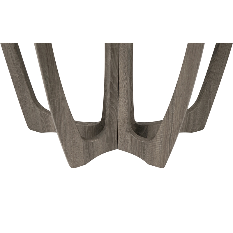 Gallerie Decor Edgewood Contemporary Wood Console Table with Carved Leg in Gray