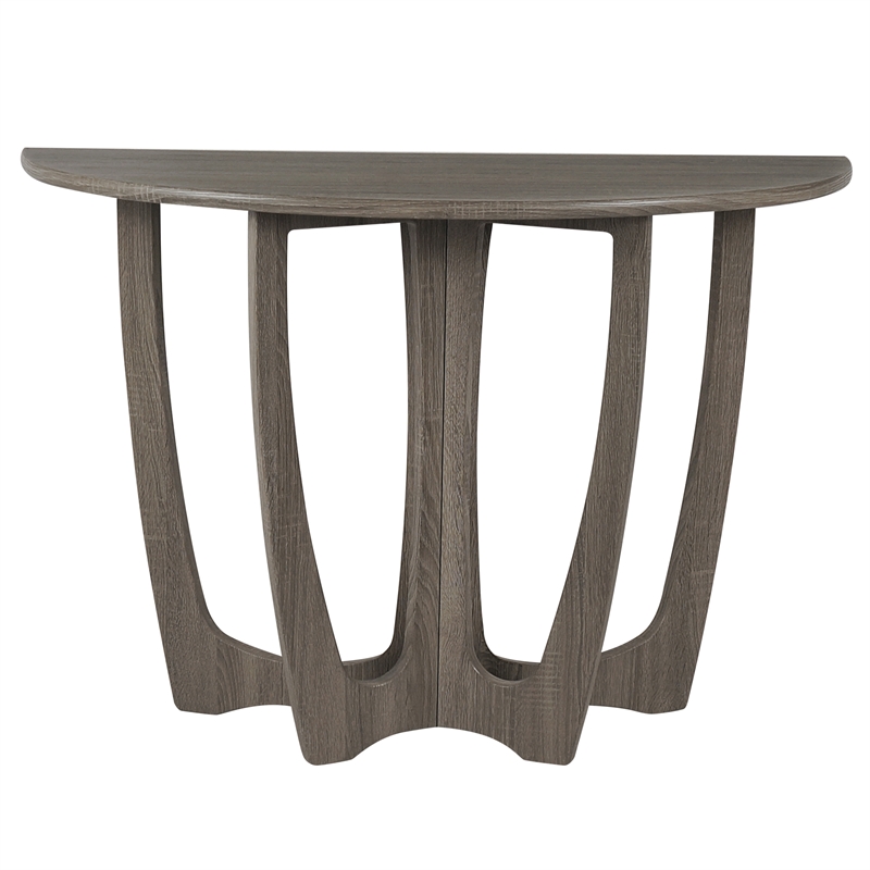 Gallerie Decor Edgewood Contemporary Wood Console Table with Carved Leg in Gray