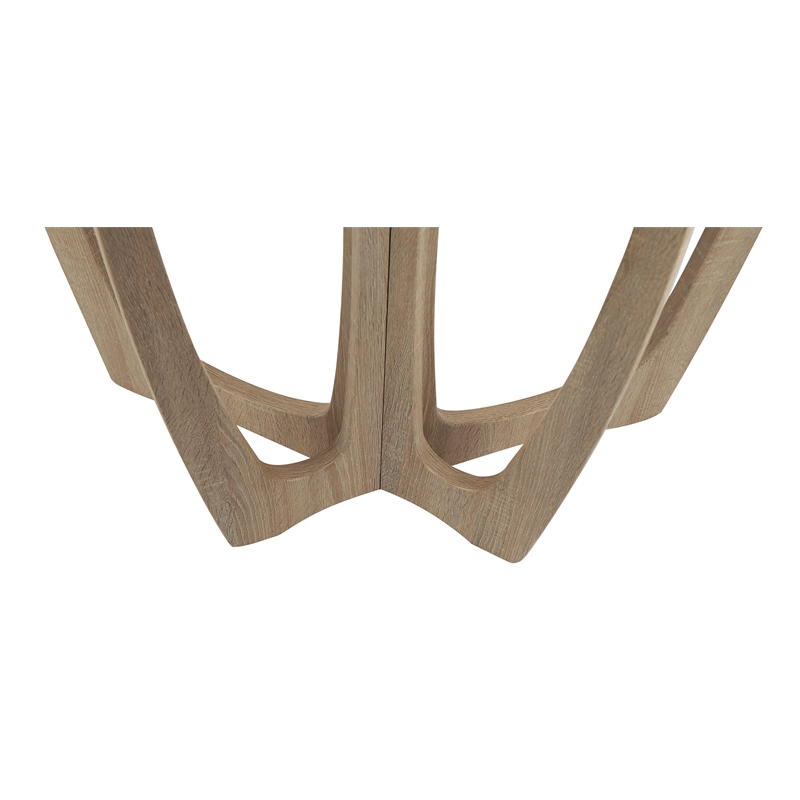 Gallerie Decor Edgewood Wood Console Table with Carved Leg in Natural
