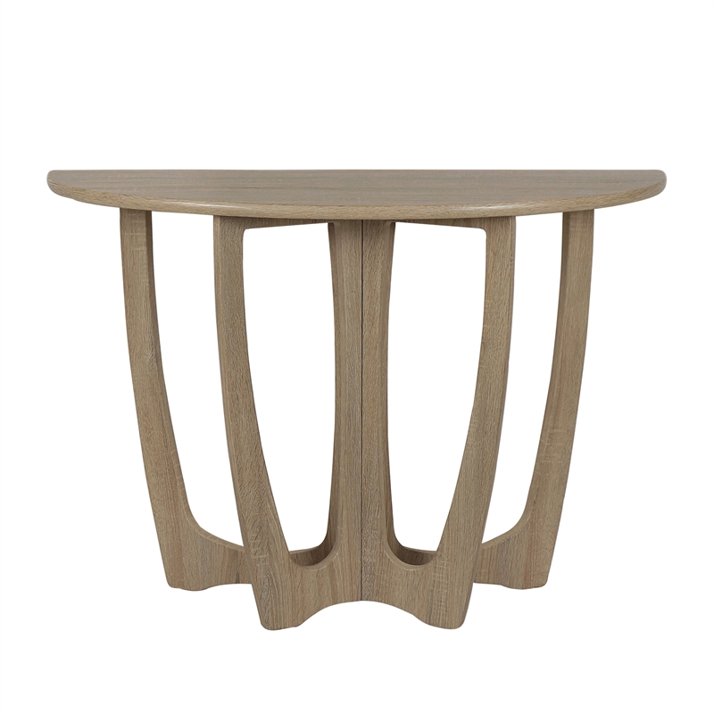 Gallerie Decor Edgewood Wood Console Table with Carved Leg in Natural