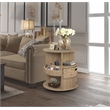 Gallerie Decor All-In-One Round Transitional Wood Side Table in Natural