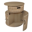 Gallerie Decor All-In-One Round Transitional Wood Side Table in Natural