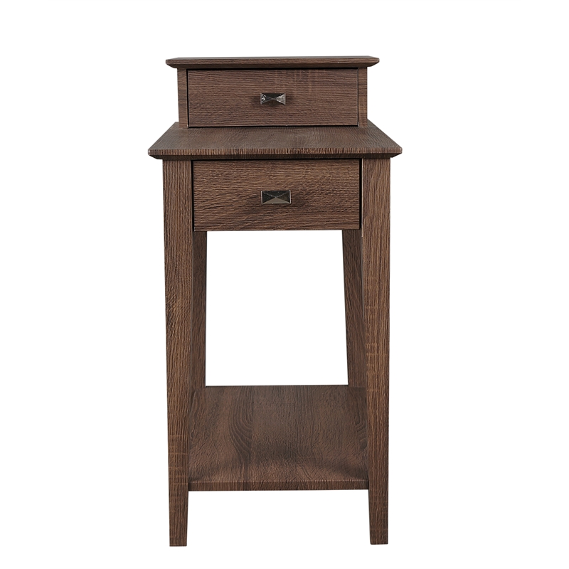 Gallerie Decor All-In-One Transitional Wood Tierra Side Table in Espresso