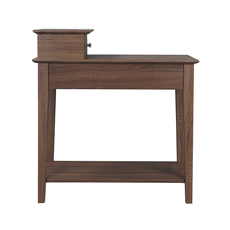 Gallerie Decor All-In-One Transitional Wood Tierra Side Table in Espresso