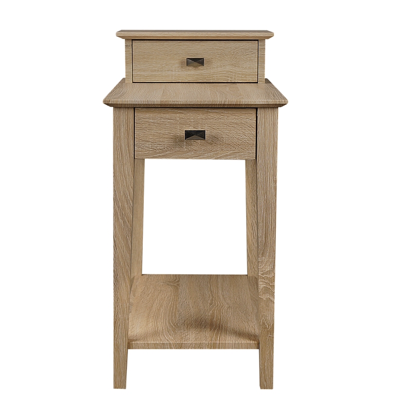 Gallerie Decor All-In-One Transitional Wood Tierra Side Table in Natural