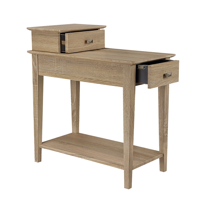 Gallerie Decor All-In-One Transitional Wood Tierra Side Table in Natural
