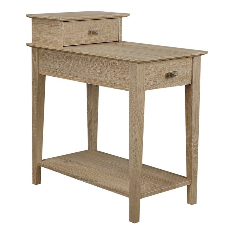 Gallerie Decor All-In-One Transitional Wood Tierra Side Table in Natural