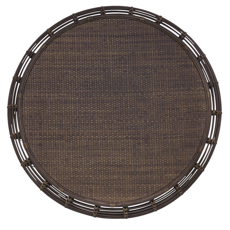 Gallerie Decor Java Transitional Rattan Coffee Table in Espresso
