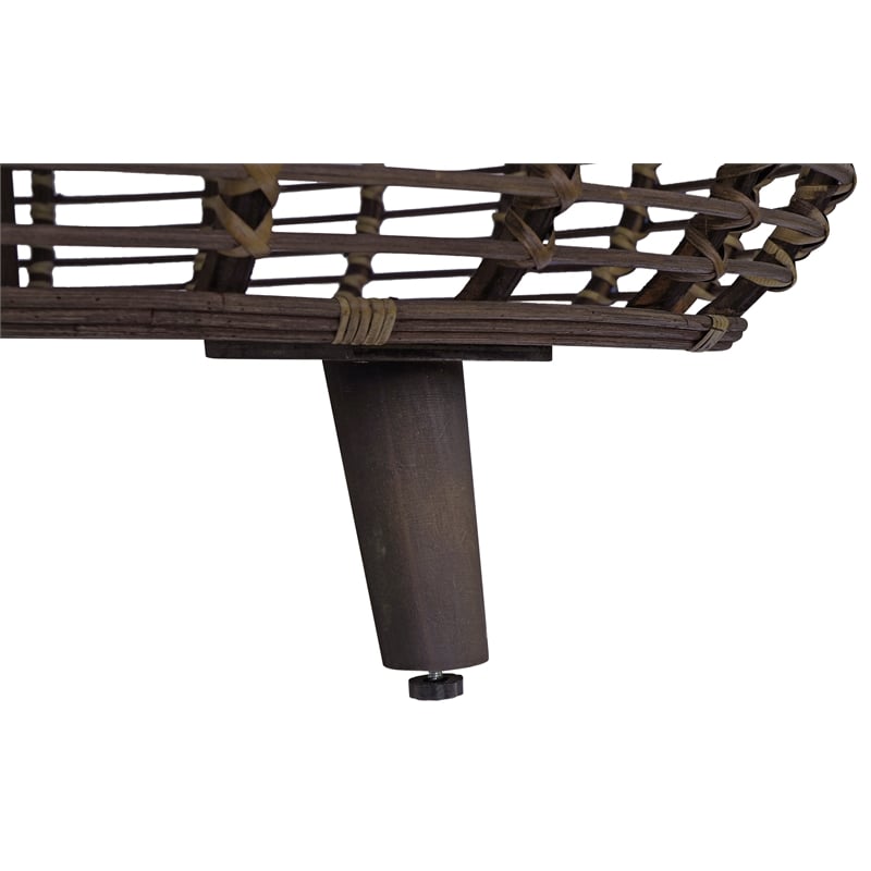 Gallerie Decor Java Transitional Rattan Coffee Table in Espresso