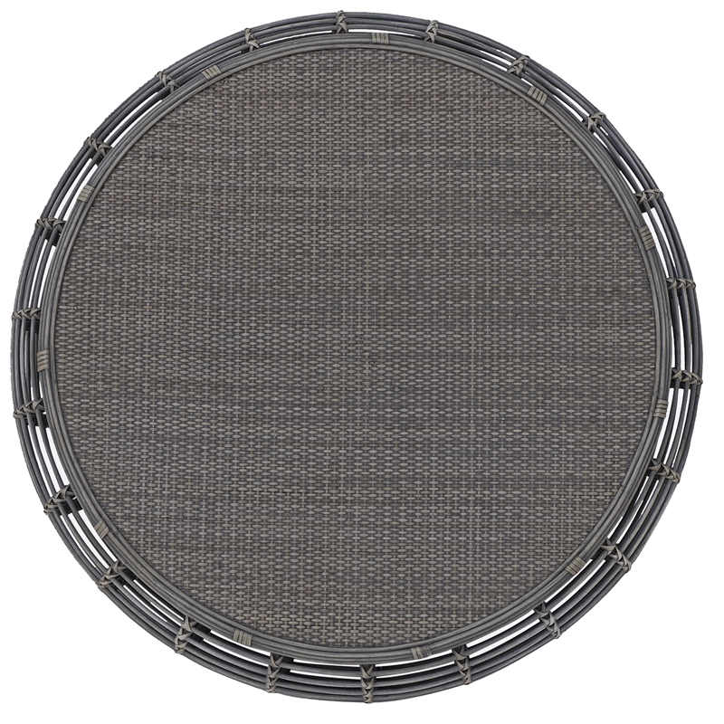 Gallerie Decor Java Transitional Rattan Coffee Table in Gray/Espresso