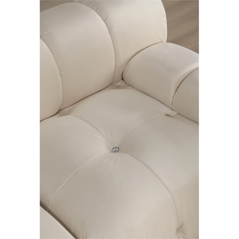 Legend Vansen Flexible Combination Velvet Modular Sectional in Cream