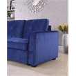 Legend Vansen Convertible Modern Velvet Sleeper Sectional Sofa in Blue