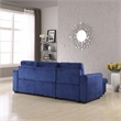 Legend Vansen Convertible Modern Velvet Sleeper Sectional Sofa in Blue