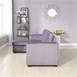 Legend Vansen Convertible Modern Velvet Sleeper Sectional Sofa in Gray
