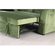 Legend Vansen Convertible Modern Velvet Sleeper Sectional Sofa in Green