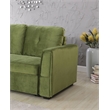 Legend Vansen Convertible Modern Velvet Sleeper Sectional Sofa in Green
