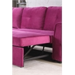 Legend Vansen Convertible Modern Velvet Sleeper Sectional Sofa in Purple