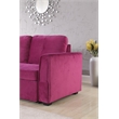 Legend Vansen Convertible Modern Velvet Sleeper Sectional Sofa in Purple