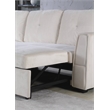 Legend Vansen Convertible Modern Velvet Sleeper Sectional Sofa in Cream