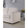 Legend Vansen Convertible Modern Velvet Sleeper Sectional Sofa in Cream
