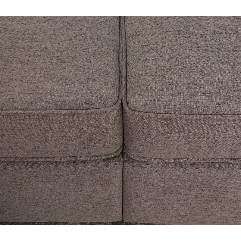 Legend Vansen Modular Modern Wood & Fabric Sectional in Dark Gray