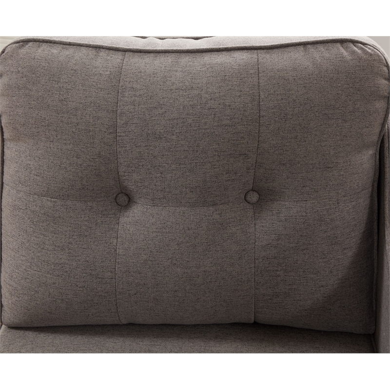 Legend Vansen Modular Modern Wood & Fabric Sectional in Dark Gray
