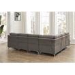 Legend Vansen Modular Modern Wood & Fabric Sectional in Dark Gray