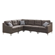 Legend Vansen Modular Modern Wood & Fabric Sectional in Dark Gray