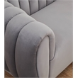 Legend Vansen Modern Velvet Fabric Living Room Sofa and Loveseat Set in Gray