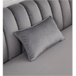 Legend Vansen Modern Velvet Fabric Living Room Sofa and Loveseat Set in Gray