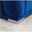 Legend Vansen Modern Velvet Fabric Living Room Sofa and Loveseat Set in Blue