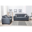 Legend Vansen Modern Fabric Living Room Sofa and Loveseat Set in Gray