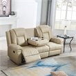 Legend Vansen Modern Bonded Faux Leather Recliner Chair Sofa in Beige