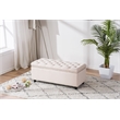 Legend Vansen Tufted Modern Fabric Storage Ottoman with Nailhead Trim in Cream