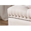 Legend Vansen Tufted Modern Fabric Storage Ottoman with Nailhead Trim in Cream