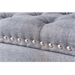 Legend Vansen Tufted Modern Fabric Storage Ottoman with Nailhead Trim in Gray