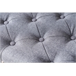 Legend Vansen Tufted Modern Fabric Storage Ottoman with Nailhead Trim in Gray