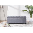 Legend Vansen Tufted Modern Fabric Storage Ottoman with Nailhead Trim in Gray