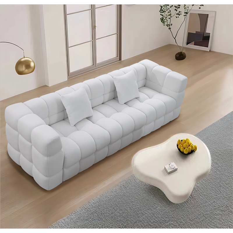 Legend Vansen 105'' Comfortable Boucle Large Sofa in White