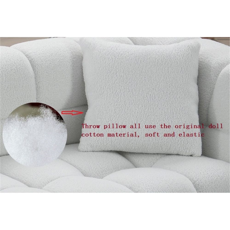 Legend Vansen 105'' Comfortable Boucle Large Sofa in White
