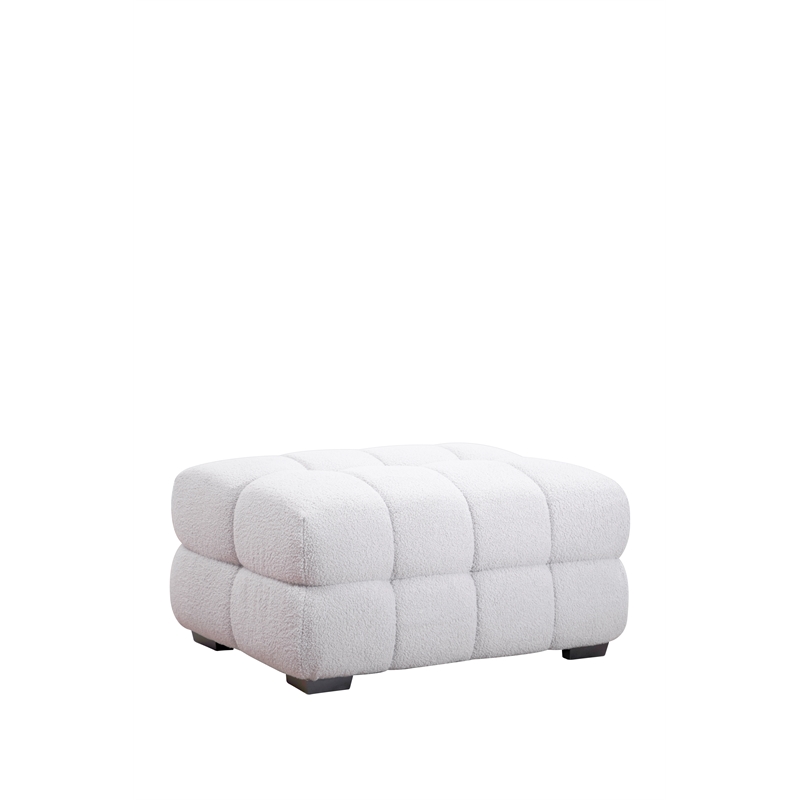 Legend Vansen 105'' Comfortable Boucle Large Sofa With Ottoman in White