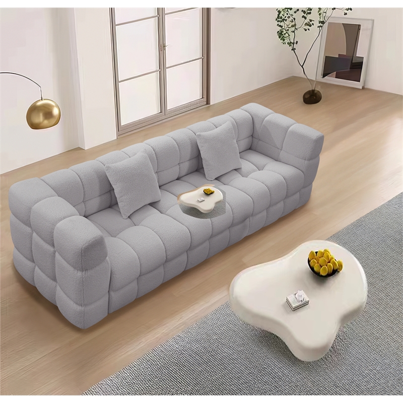 Legend Vansen 105'' Comfortable Boucle Large Sofa in Gray